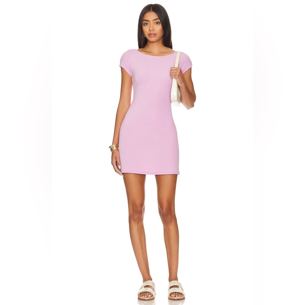 Free People Lilac Short Sleeve Mini Dress